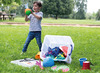 Speelkoffer - bewegen - loopklossen - werpspel - springtouw - bal - per set