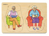 Puzzel - lagenpuzzel - Beleduc - wij groeien - van baby tot grootouders - evolutiepuzzel - 40 stukjes - hout - per stuk