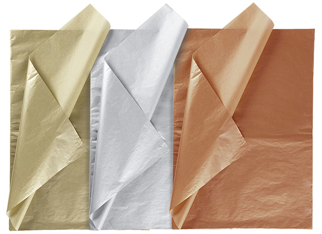 Zijdepapier - metallic - 50 x 75 cm - assortiment van 24