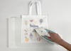 Draagtas - boodschappentas - textiel - blanco - 38 x 44 x 12 cm - per stuk