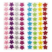 Foam - stickers - bloemen met siersteentje - set van 80