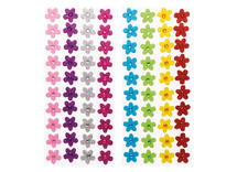 Stickers - foam - bloemen met siersteentje - set van 80