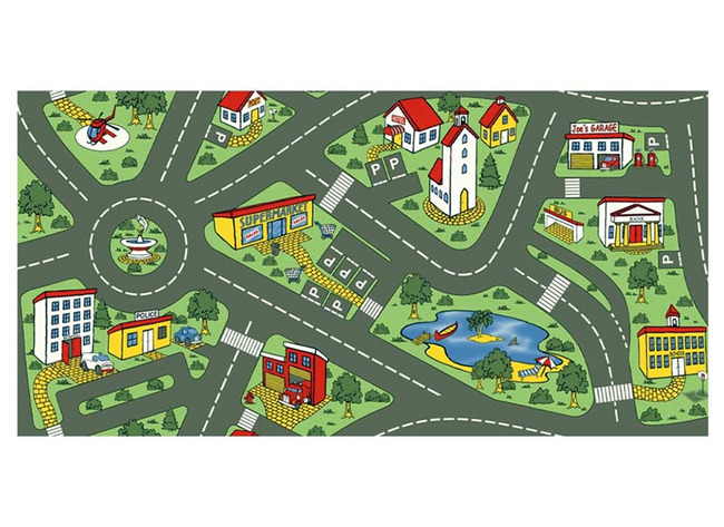 Speelmat - stad - verkeer - 140 x 200 cm - per stuk