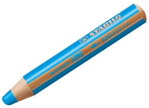 Potloden - waspotloden - Stabilo Woody 3in1 - cyaan blauw - set van 5