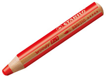 Potloden - waspotloden - Stabilo Woody 3in1 - rood - set van 5