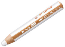 Potloden - waspotloden - Stabilo Woody 3in1 - wit - set van 5