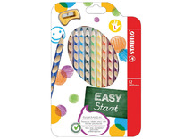 Potloden - kleurpotloden - Stabilo EASYcolors - driehoekig - dik - etui - linkshandig - set van 12 assorti