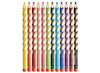 Potloden - kleurpotloden - Stabilo EASYcolors - driehoekig - dik - etui - set van 12 assorti
