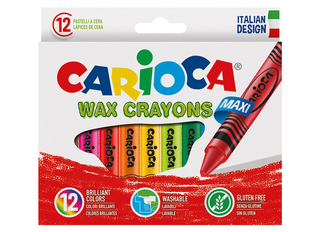 Waskrijt - Carioca Wax Crayons - 12 x 100 mm - set van 12
