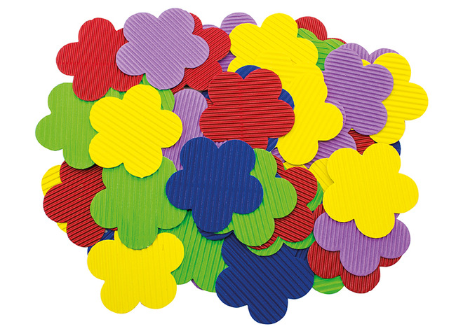 Figuren - golfkarton - bloemen - set van 50 assorti