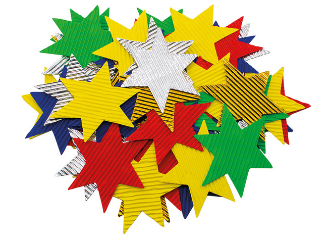 Figuren - golfkarton - sterren - set van 50 assorti