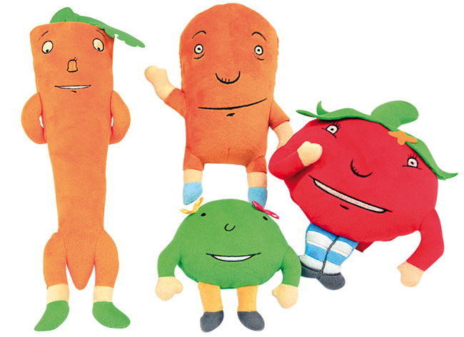 Poppen - emotiepop - Gat In De Haag - wortel, erwt, aardappel en tomaat - per set