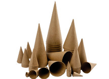 Figuren - papier-maché - kegels - verschillende groottes - set van 50