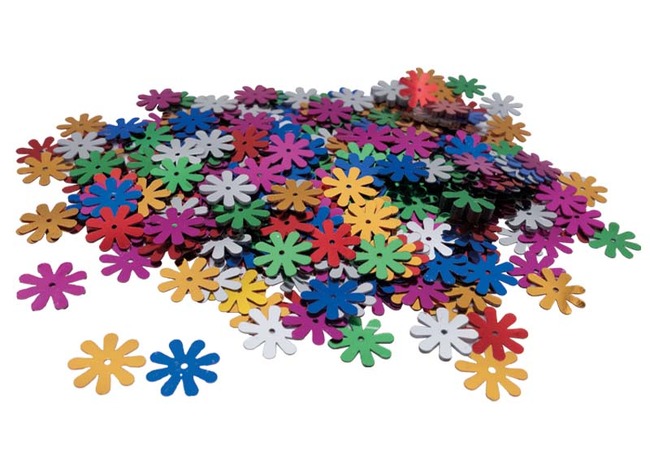 Decoratie - pailletten - bloemen - 1,3 cm - set van 70 g assorti