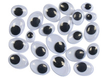 Wiebelogen - zelfklevend - ovaal - decoratie - set van 100 assorti