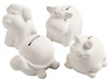 Spaarpot - terracotta - aardewerk - dieren - set van 4 assorti
