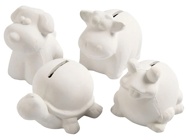 TIRELIRES EN TERRE CUITE - ANIMAUX - SET/4