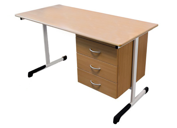 LEERKRACHTENDESK - ENKELE METALEN POTEN LUXE