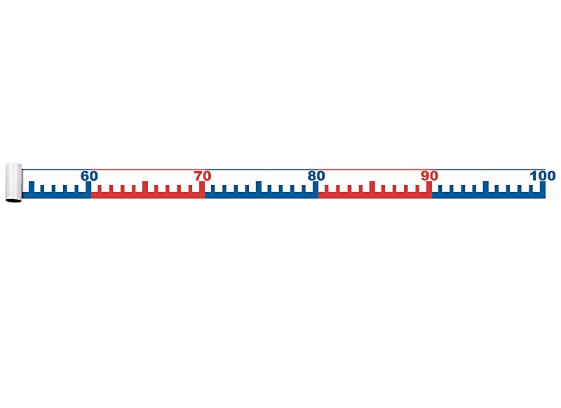 Hilarisch strak Tijdreeksen Rekenen - hulpmiddel - getallenlijn tot 100 - rood en blauw - meetkunde -  per stuk - Baert