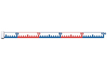 Rekenen - hulpmiddel - getallenlijn tot 100 - rood en blauw - meetkunde - per stuk