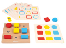 Spel - drukknop kleur en vorm - Nathan Pressioncolor - kleur en vorm - hout - per spel