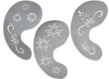 Sjablonen - prinsessenbloemen, prinsessenkrullen en bloemen - schmink - set van 3 assorti