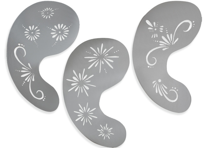 Pochoirs maquillage - fleurs - set de 3