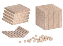 Rekenblokken - MAB - tot 1000 - hout - blokkenset - rekenen - per set