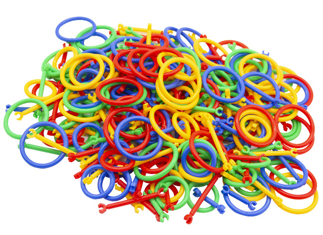 Bouwset - vormensticks - staafjes en cirkels - set van 300 assorti