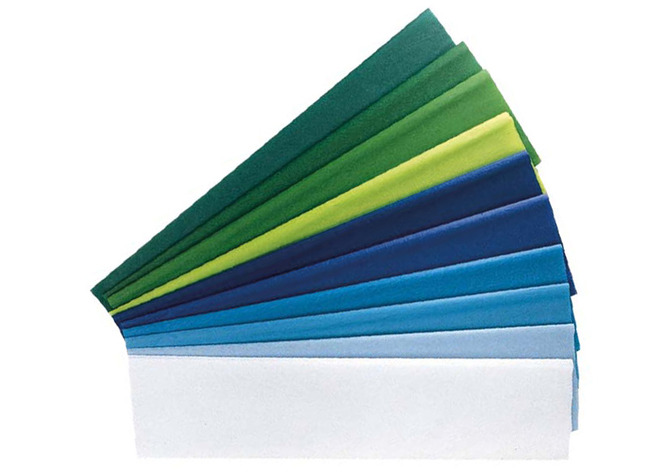 Papier de soie - 50 x 75 cm - couleurs froides - set/20