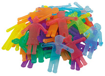 Speelfiguren - tickit Silishapes Linking People - figuren in de samenleving - kunststof - transparant - gekleurd - voor lichtbord - set van 36 assorti