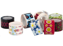 Kleefband - fantasie - washi-tape - voordeelpakket - 1,2 x 300 cm - set van 90 assorti