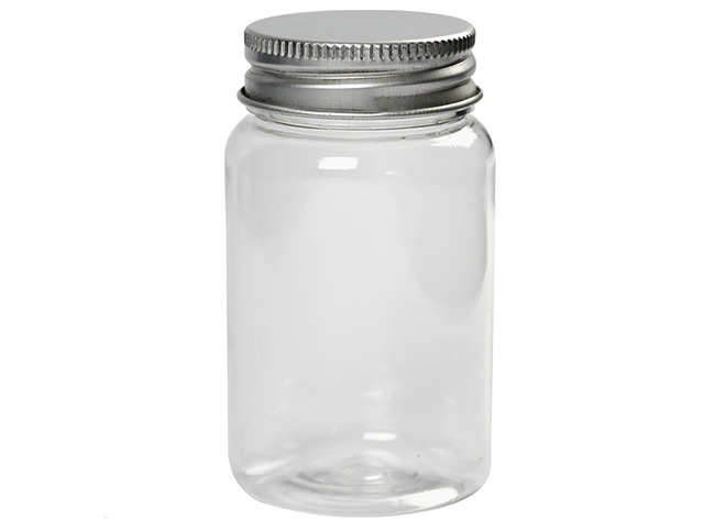 Opbergpotje - kunststof - 77 x 45 mm - 100 ml - met schroefdop - set van 10