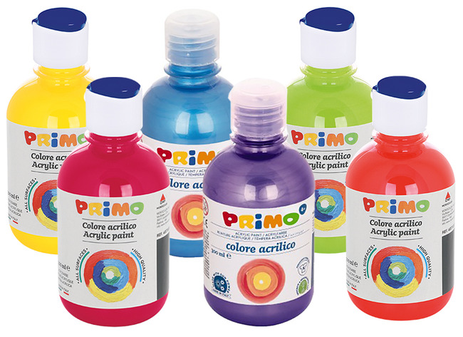 VERF - ACRYL - PRIMO - FLUO/METTALIC - ASSORTIMENT VAN 6