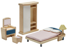 Poppenhuis - slaapkamer - PlanToys - Orchard - hout - per set