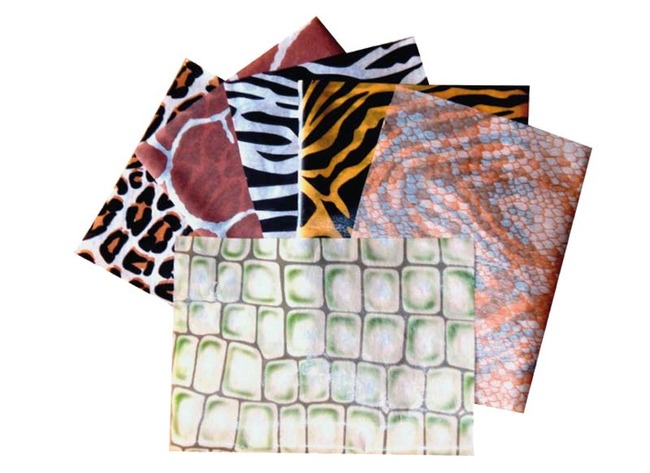 Knutselpapier - zijdepapier - safari - 50 x 75 cm - set van 24 assorti