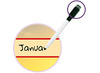 Kalender - jaarkalender - magnetisch - dagen, weken, maanden - per stuk