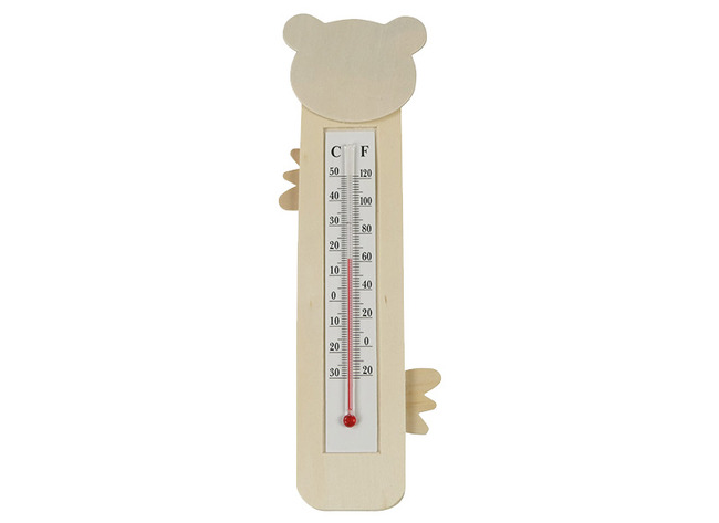Thermometer - beren - hout - per stuk
