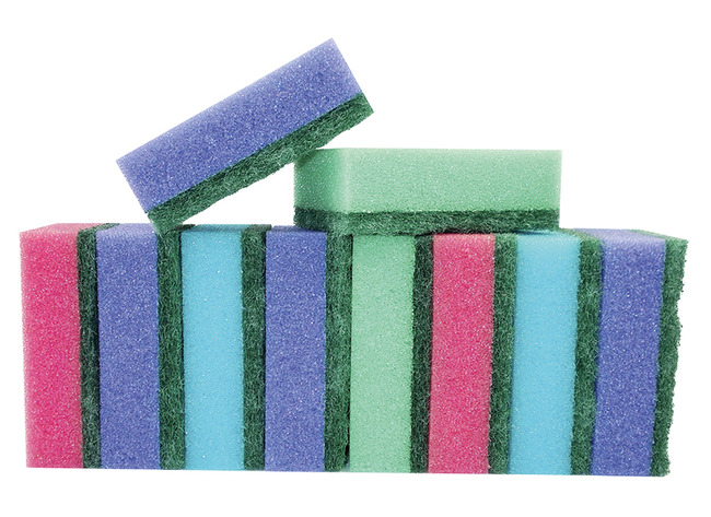 Spons - schuurspons - Aqualine - 8 x 5,5 x 2,8 cm - hygiëne - set van 10