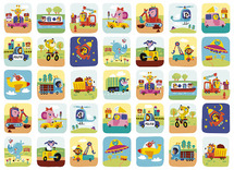 Stickers - dierenvervoer - 35 motieven - set van 700 stickers assorti