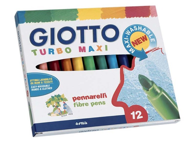 Stiften - kleurstiften - Giotto Turbo Maxi - set van 12 assorti