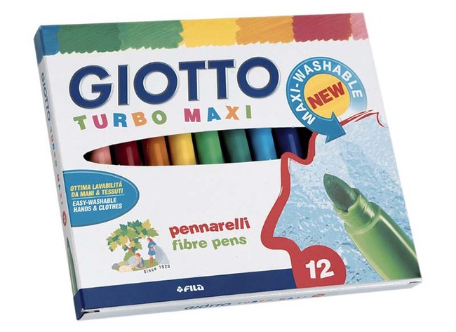 Kleurstiften - Dik - Giotto - Turbo - Maxi - Assortiment Van 12