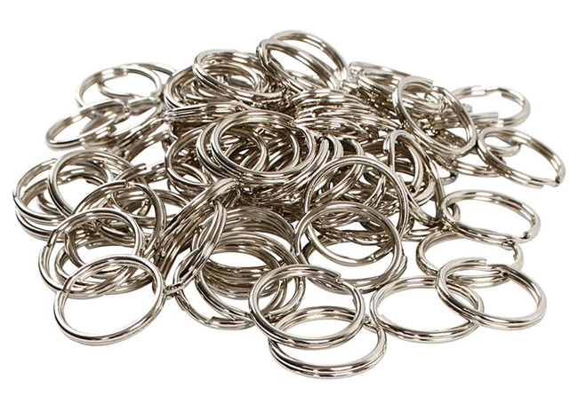 Sleutelhangers - gebroken ringen - 25 mm - set van 100