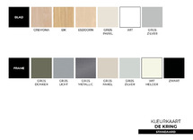 tafel - kringtafel - DeKring - tafel - gebogen - 2-persoons - 151 cm x 55 cm x 76 cm - blad 76 cm - onderstel zilvergrijs - per stuk