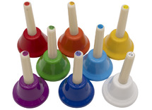 Bellen - met steel - van do tot Do - muziek - set van 8 assorti