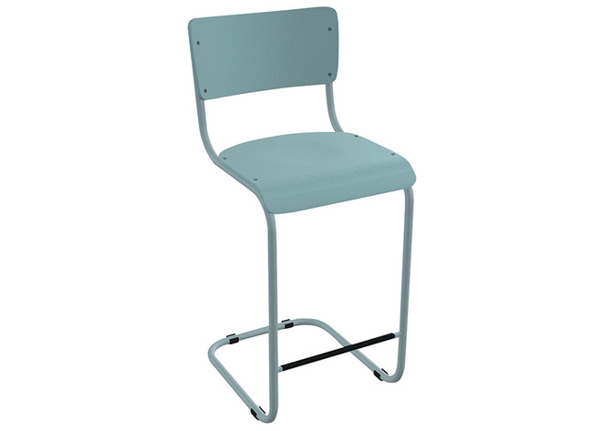 CHAISE DE BAR COLLEGE UNICOLORE -  PIED TRAINEAU