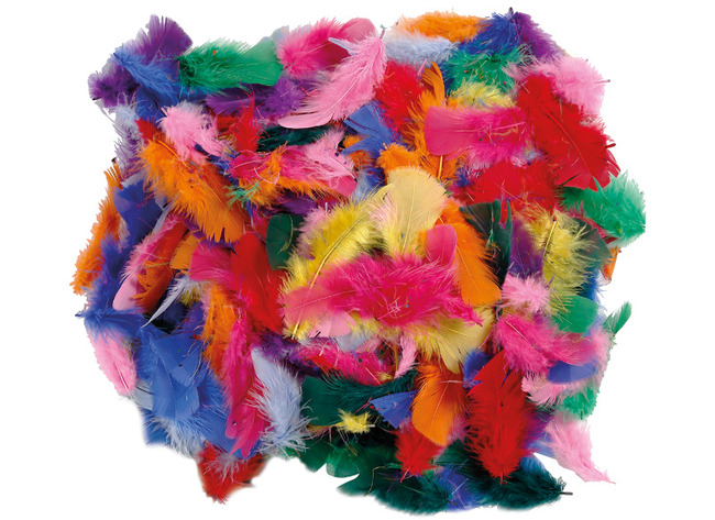 Pluimen - veren - 7-8 cm - gekleurd - set van 50 g assorti