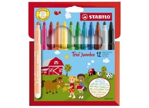 Stiften - kleurstiften - Stabilo - Trio Jumbo - driekantig - set van 12