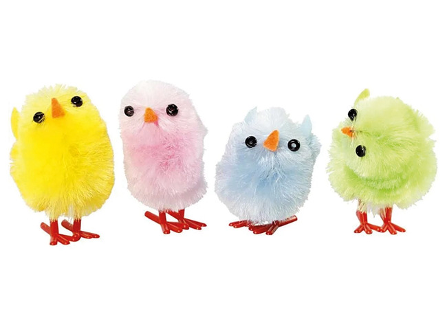 Kuikens - pastelkleuren - decoratie - set van 12