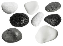 Evenwichtsparcours - rivierstenen - balanceren - set van 8 assorti